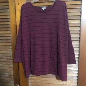 J Jill wine colored sweater